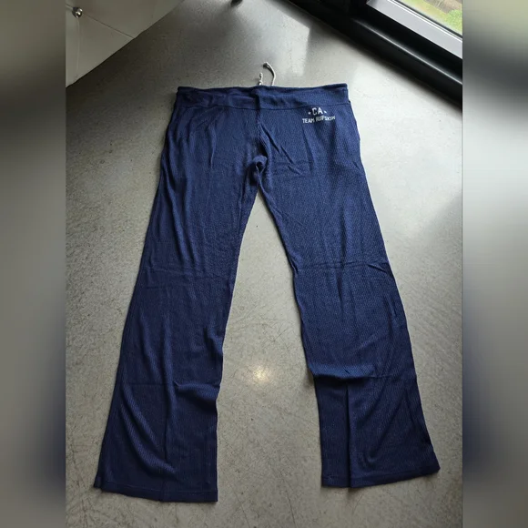 Rufskin Foster Ribbed Cotton Flare-Leg Lounge Pant Indigo - Picture 6 of 7